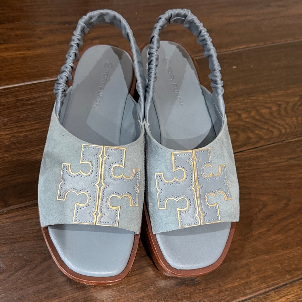 Tory Burch Ines Suede Platform Slingback Sandals - Picture 3 of 7